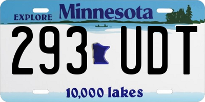 MN license plate 293UDT