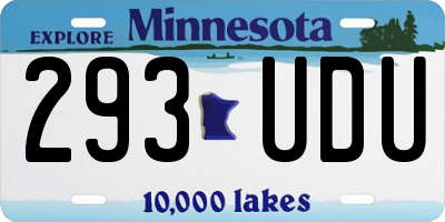 MN license plate 293UDU