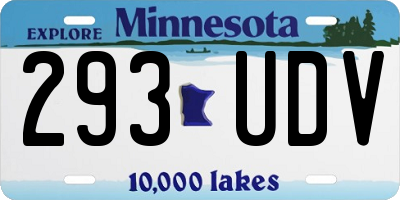 MN license plate 293UDV