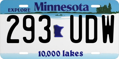 MN license plate 293UDW