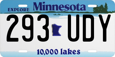 MN license plate 293UDY