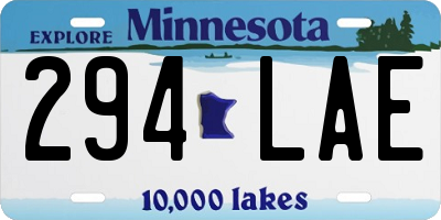 MN license plate 294LAE