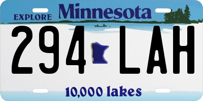 MN license plate 294LAH