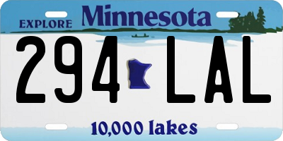 MN license plate 294LAL