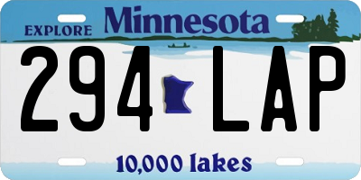 MN license plate 294LAP