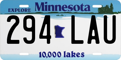MN license plate 294LAU