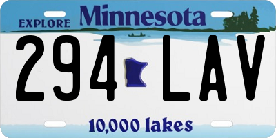 MN license plate 294LAV