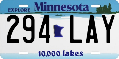MN license plate 294LAY