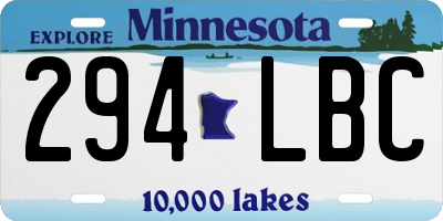MN license plate 294LBC