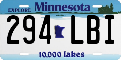MN license plate 294LBI