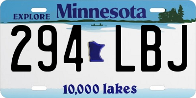 MN license plate 294LBJ