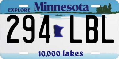 MN license plate 294LBL
