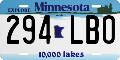 MN license plate 294LBO