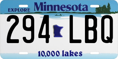 MN license plate 294LBQ