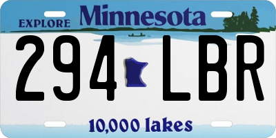 MN license plate 294LBR