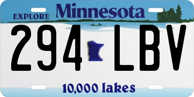 MN license plate 294LBV