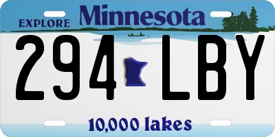 MN license plate 294LBY