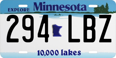 MN license plate 294LBZ