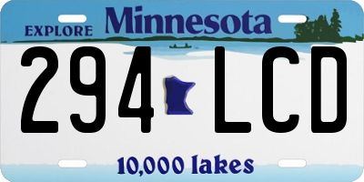 MN license plate 294LCD