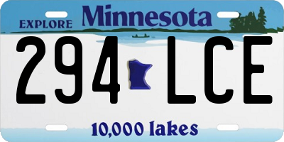 MN license plate 294LCE