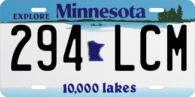 MN license plate 294LCM