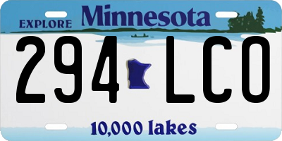 MN license plate 294LCO