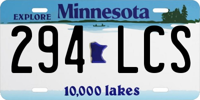 MN license plate 294LCS