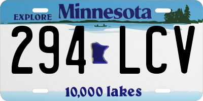 MN license plate 294LCV