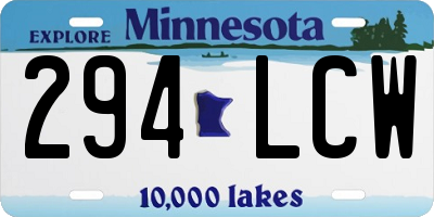MN license plate 294LCW