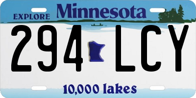 MN license plate 294LCY