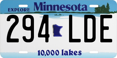MN license plate 294LDE