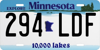 MN license plate 294LDF