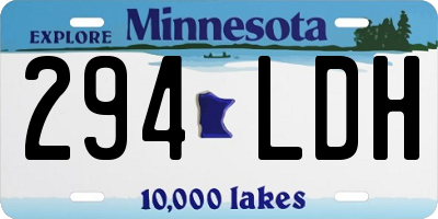 MN license plate 294LDH