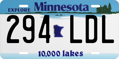 MN license plate 294LDL