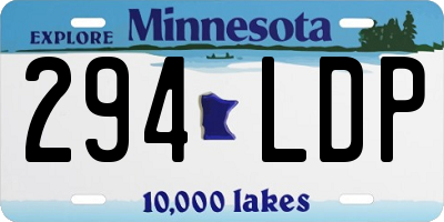 MN license plate 294LDP