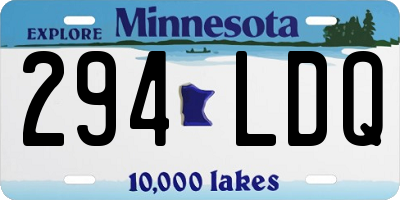 MN license plate 294LDQ