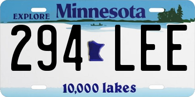 MN license plate 294LEE