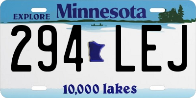 MN license plate 294LEJ