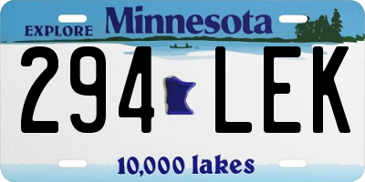MN license plate 294LEK