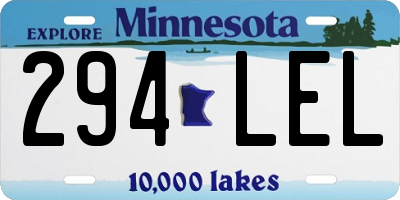 MN license plate 294LEL
