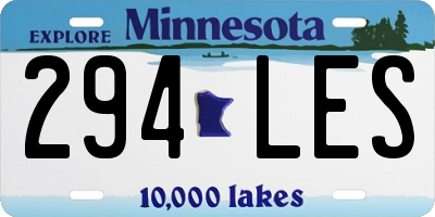 MN license plate 294LES