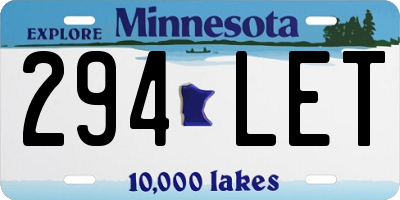 MN license plate 294LET