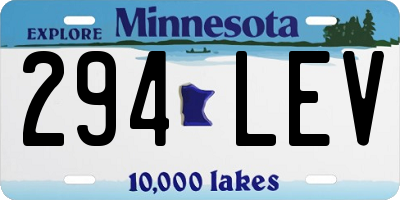 MN license plate 294LEV