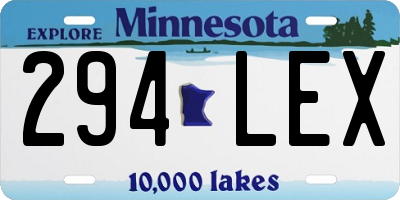 MN license plate 294LEX