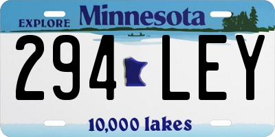 MN license plate 294LEY