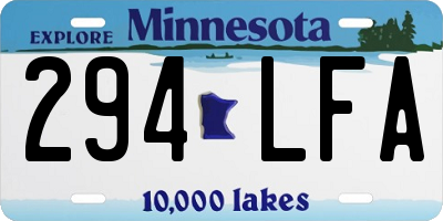 MN license plate 294LFA