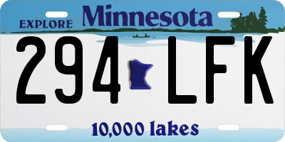 MN license plate 294LFK