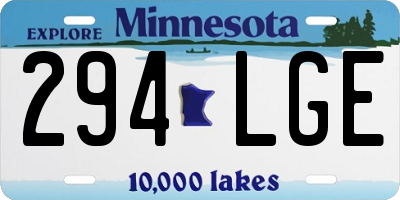 MN license plate 294LGE