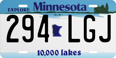MN license plate 294LGJ