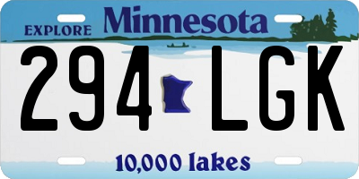 MN license plate 294LGK
